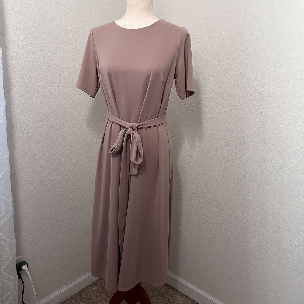ASOS Womens Tie Belt Dress MIDI T-Shirt Pink Size 6 Short Sleeve Minimalist